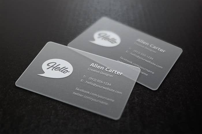 <strong>Programmable Transparent Clear NFC Business Card</strong>